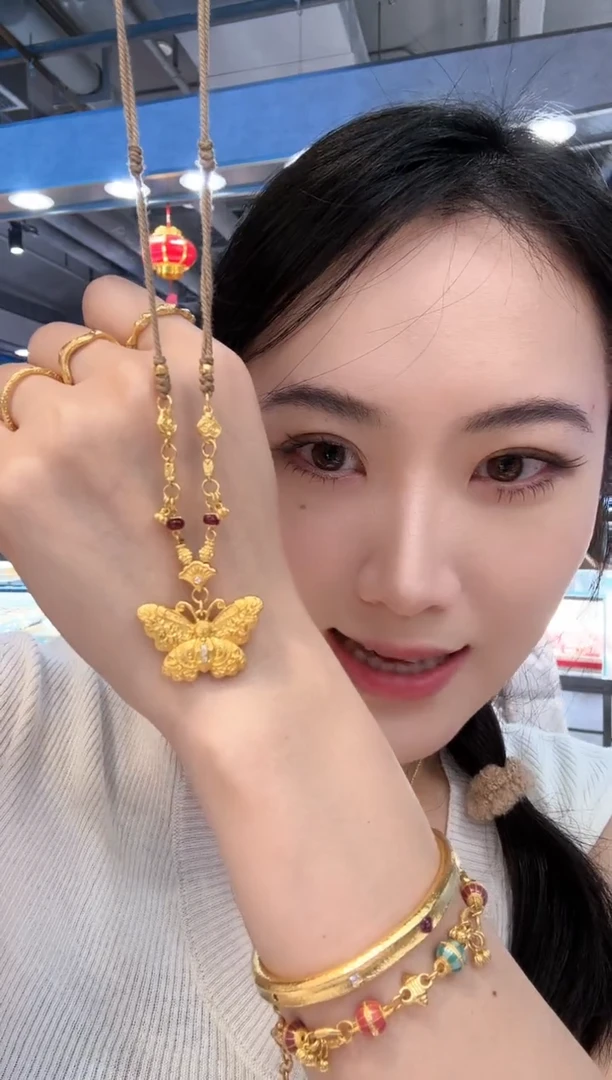 【蝴蝶】古法黄金足金吊坠|BHJ2