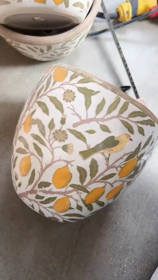 【闪购商品】陶瓷有孔花盆高17.5cm