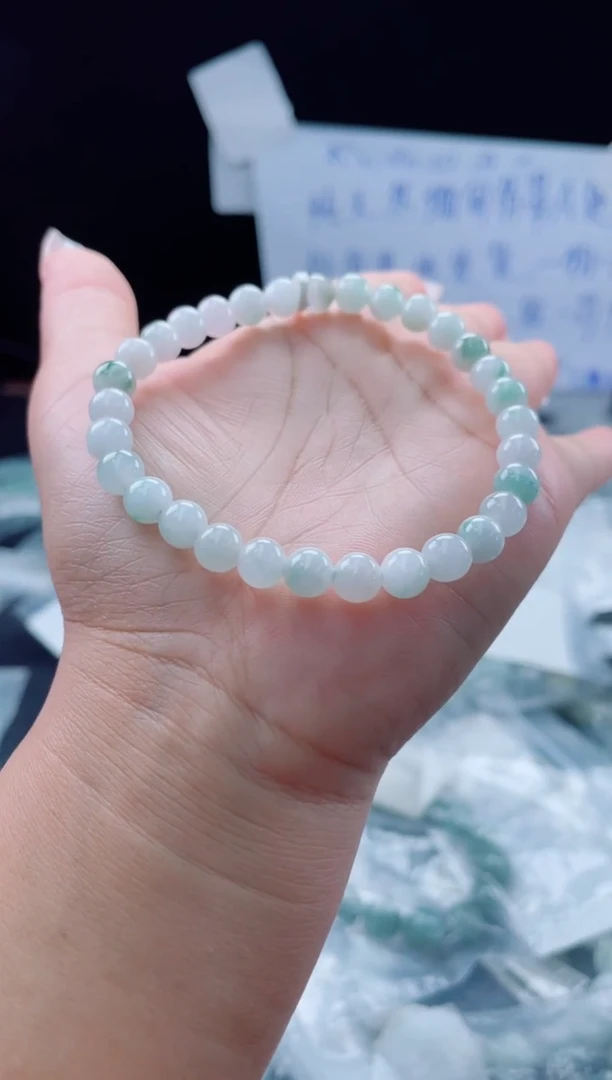 未镶嵌戒指翡翠珠串7+