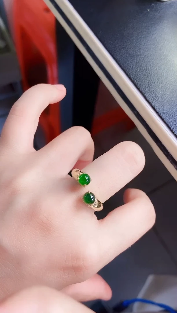 翡翠戒指银S925镶嵌568988