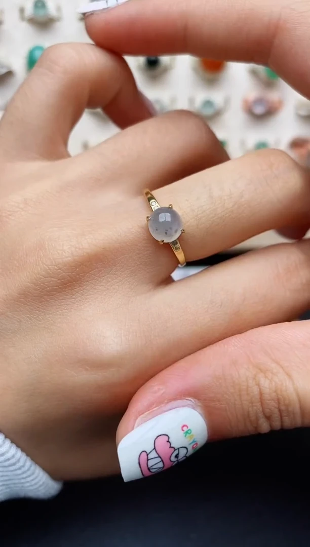 【闪购商品】翡翠戒指银S925镶嵌缅甸翡翠