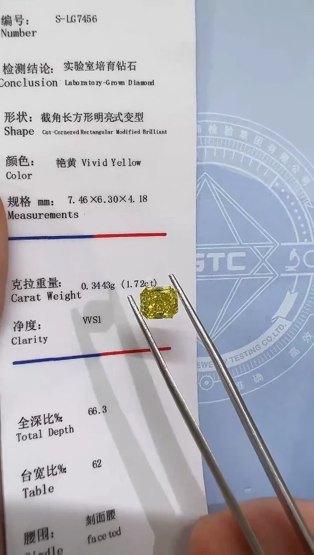 【闪购商品】实验室培育钻石未镶嵌@1.72ct 先鉴赏，再定制！