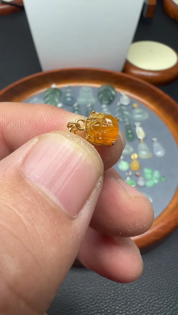 颈饰银S925镶嵌翡翠（18号链接）纯天然A货缅甸翡翠貔貅（提溜）