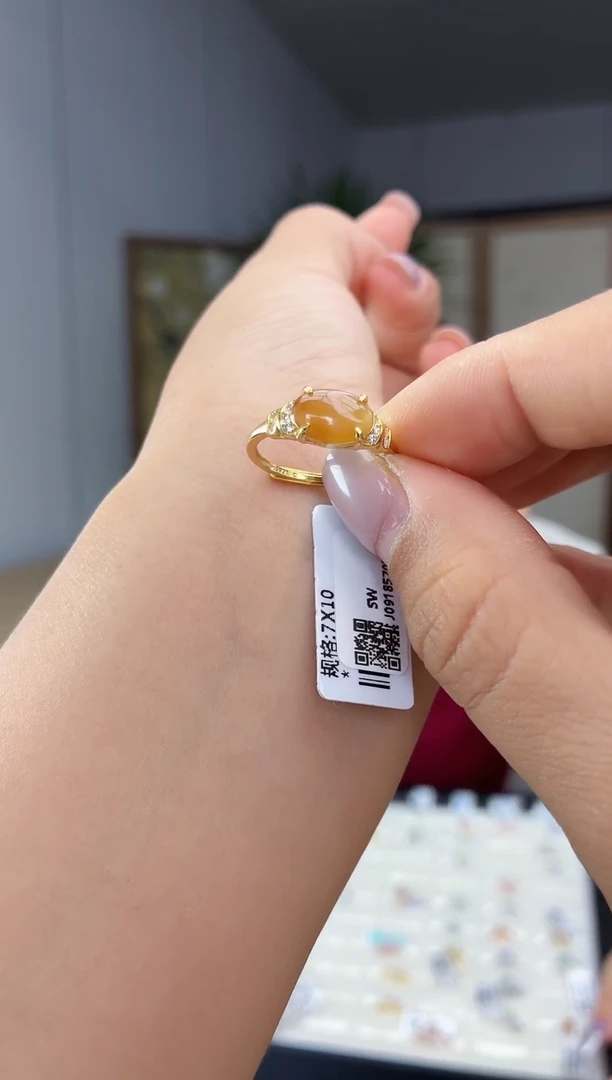 银S925镶嵌戒指翡翠1