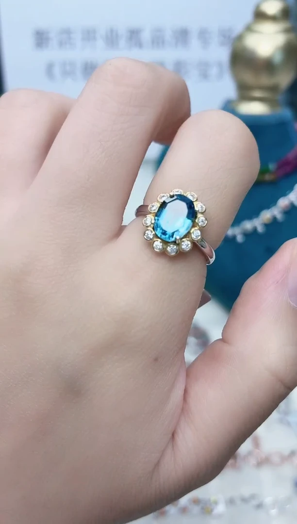 银S925镶嵌托帕石戒指544ZB1202产品一个（多样性）