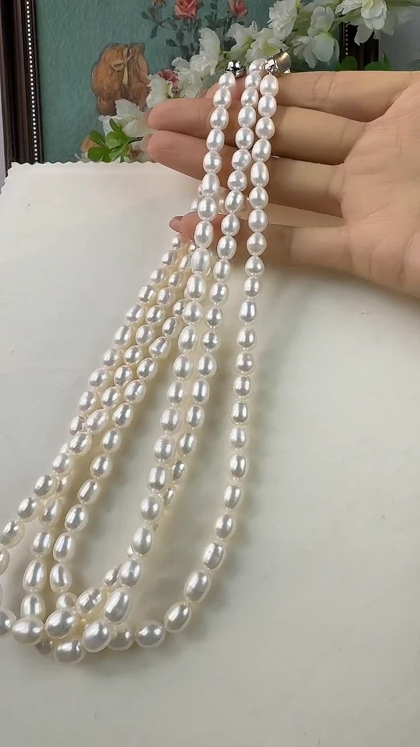 淡水珍珠银S925镶嵌颈饰1