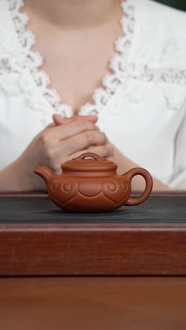 茶壶紫砂黄龙山老朱泥仿古如意