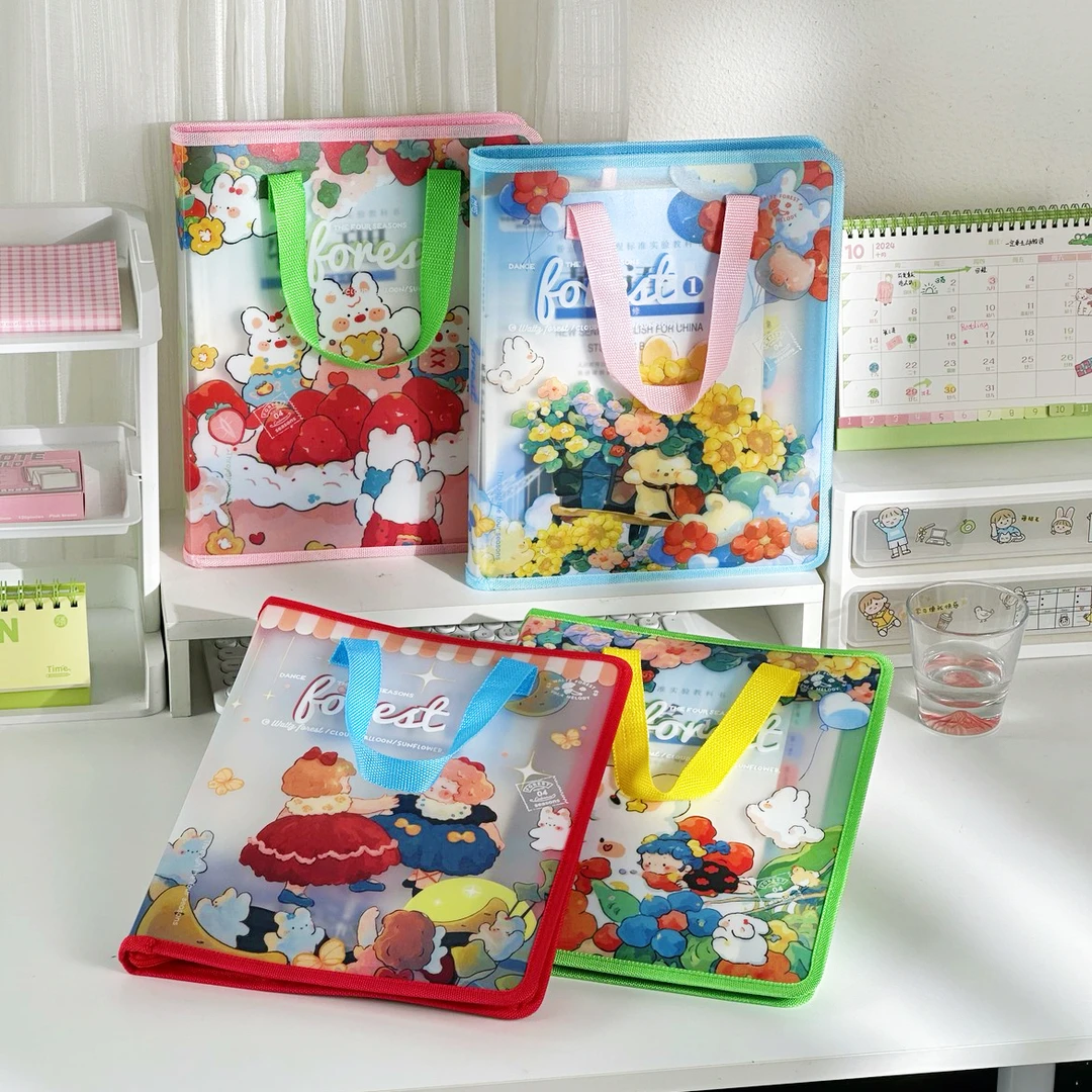 三年二班月光花园A4防水拉链文件袋科目袋试卷收纳袋 W