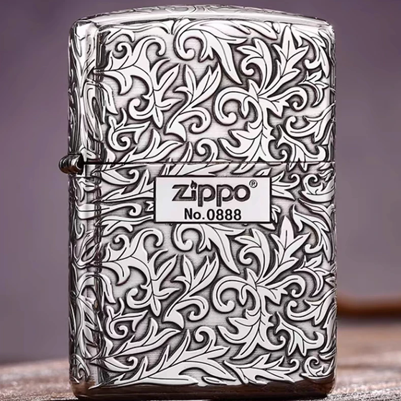 Zippo打火机W纯银盔甲唐草中标DYJ1