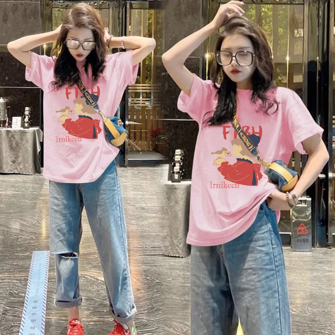 短袖t恤女春季2025新款洋气百搭宽松减龄小众设计感体恤上衣服ins