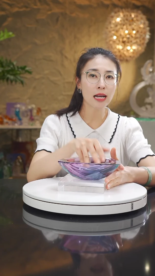 琉璃金红蓝三角果碗