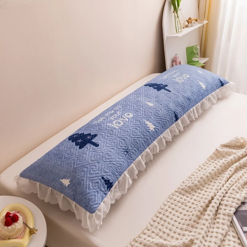 【工厂直销】花边夹棉长枕套长款双人枕套1.2m/1.5m/1.8m米枕头套