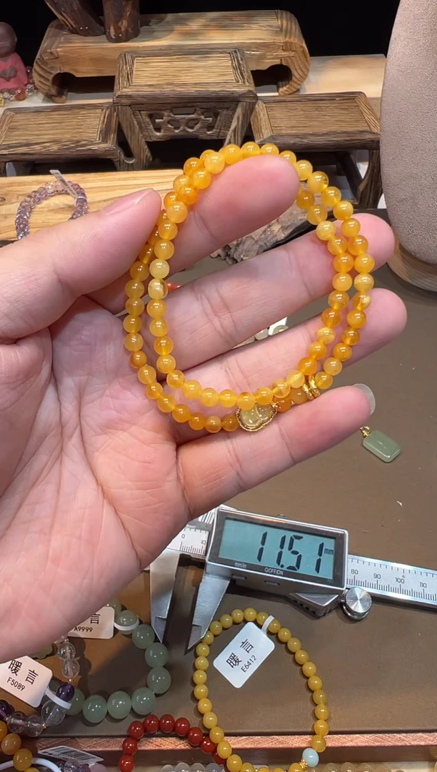 未镶嵌琥珀手链手饰@@E6847