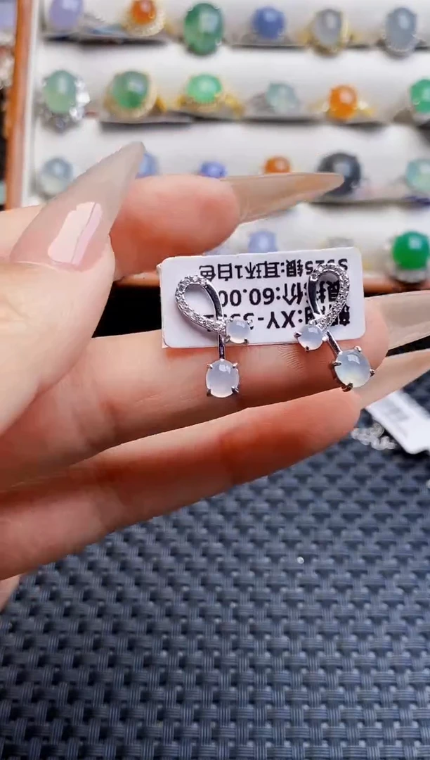 银S925镶嵌戒指翡翠6386