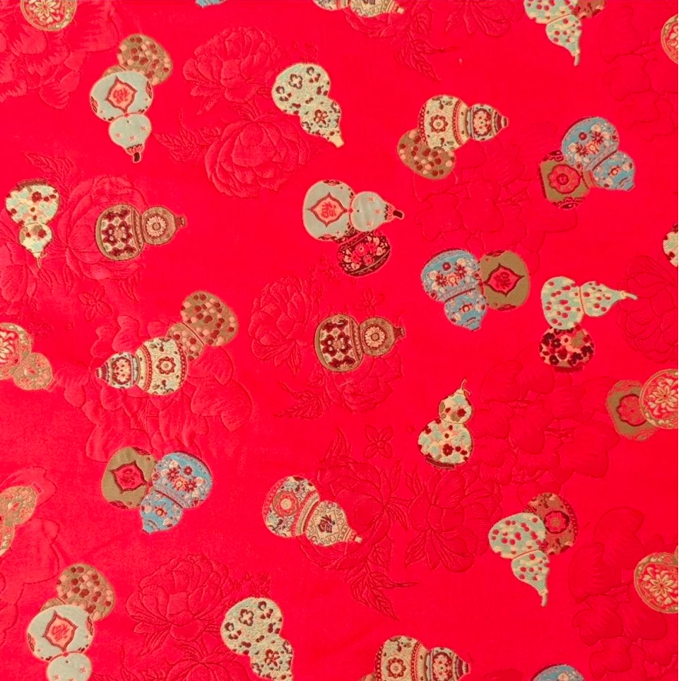 四川工美非遗蜀锦 国风新中式红葫芦纹面料布料·蜀锦
