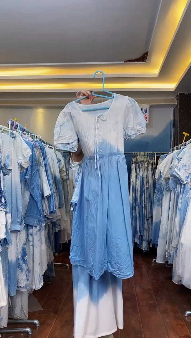 云浅蓝深 扎染服饰  8927
