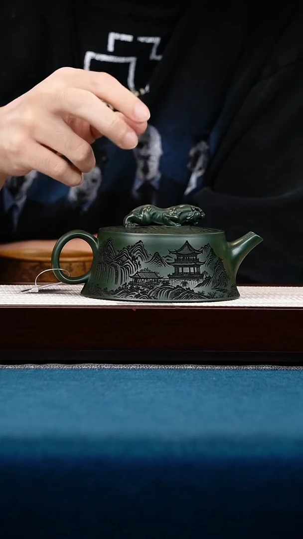 茶壶紫砂绿泥卧虎藏龙