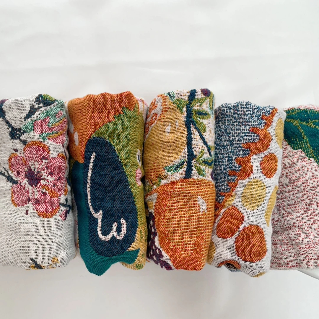 【方巾2条装】35/35四层棉麻可爱柔软吸水小毛巾洗脸巾