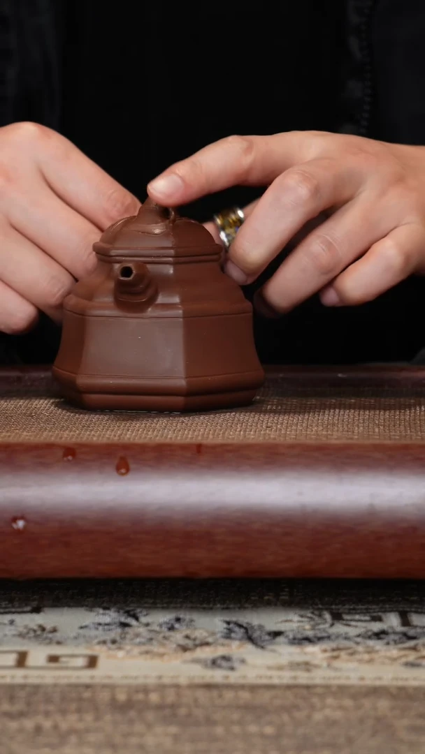 【闪购商品】紫砂茶壶六方竹鼎底槽清半手工