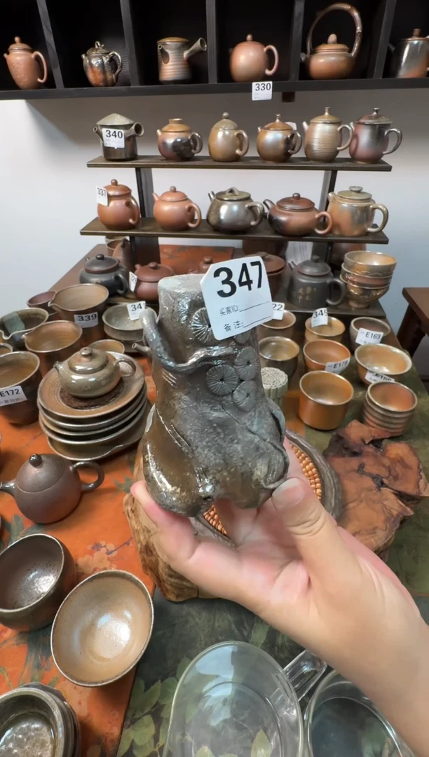 坭兴陶柴烧木桩摆件