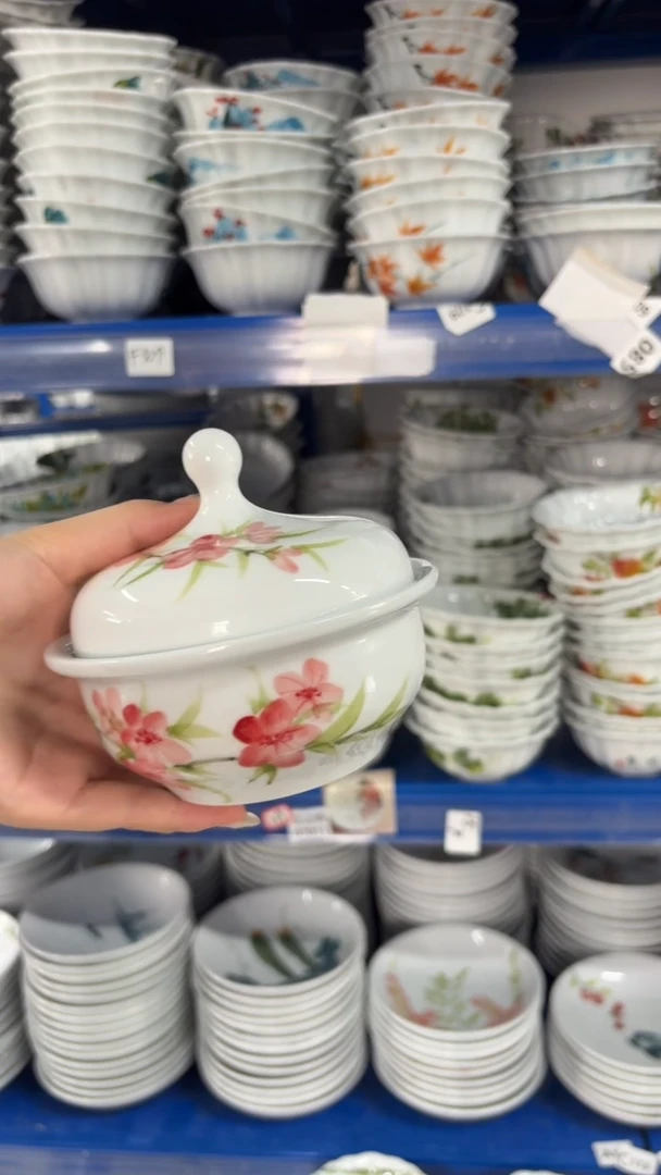瓷片景德镇高温陶瓷食品级手绘釉中彩-炖盅