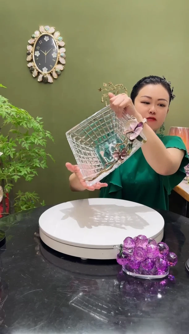 人造水晶珐琅彩  水果盘