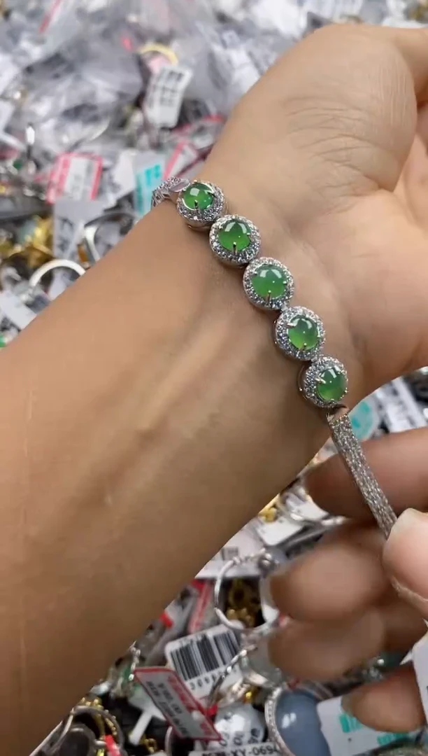 银S925镶嵌戒指翡翠101010----4