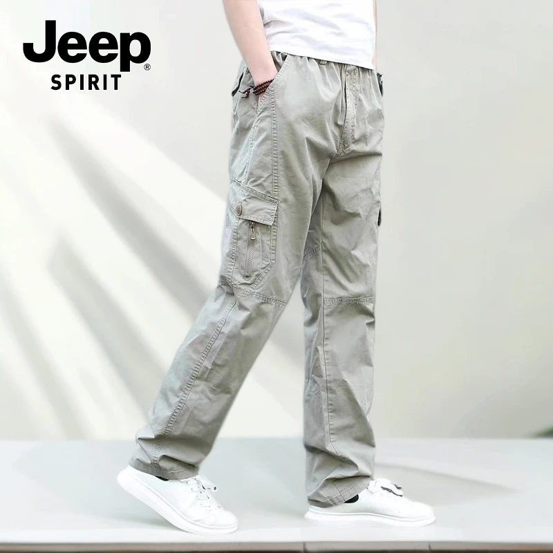 JEEPSPIRIT吉普高端新款休闲裤子男款秋冬款宽松直筒舒适百搭长裤