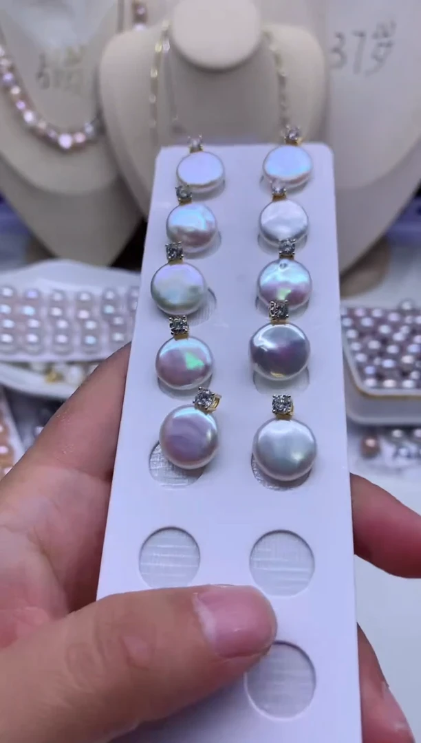 【闪购商品】淡水珍珠吊坠(不含链)银S925镶嵌多发其一