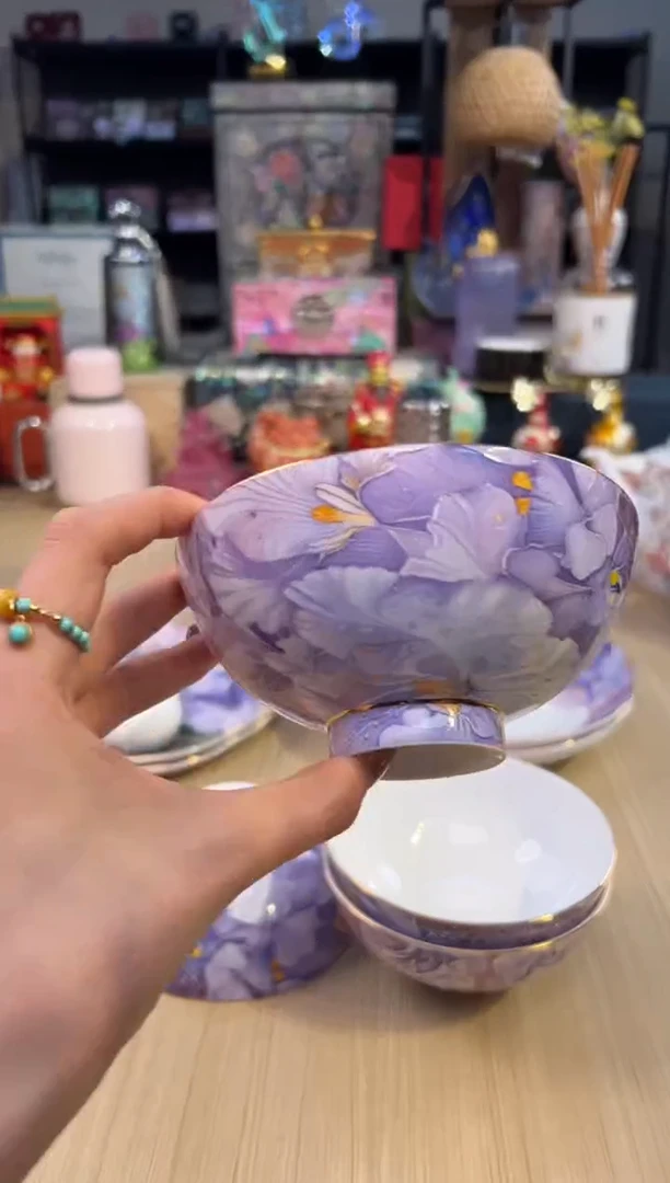 112绮梦花语4.75寸饭碗套四