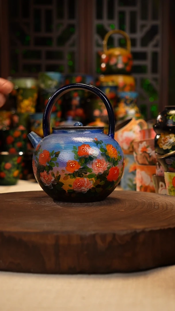 油画 手绘 釉 下彩