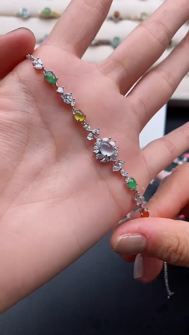 银S925镶嵌戒指翡翠2222222+6