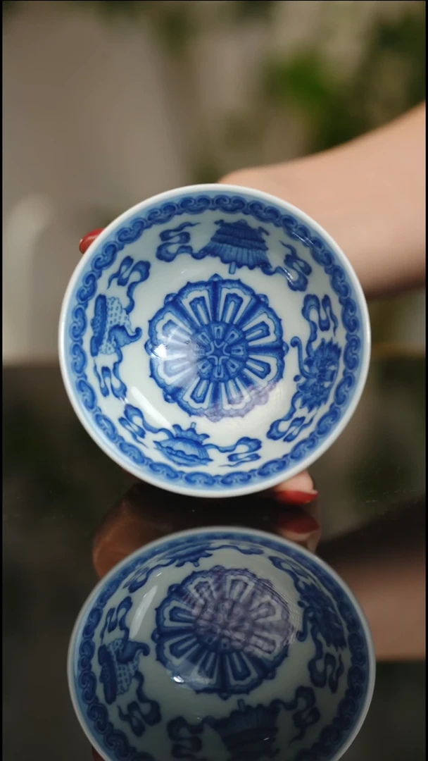 杯子瓷点工八宝斗笠杯60cc