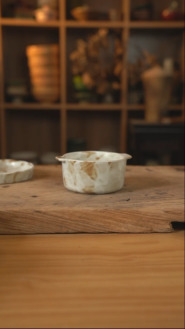 粉影系列的双耳早餐碗