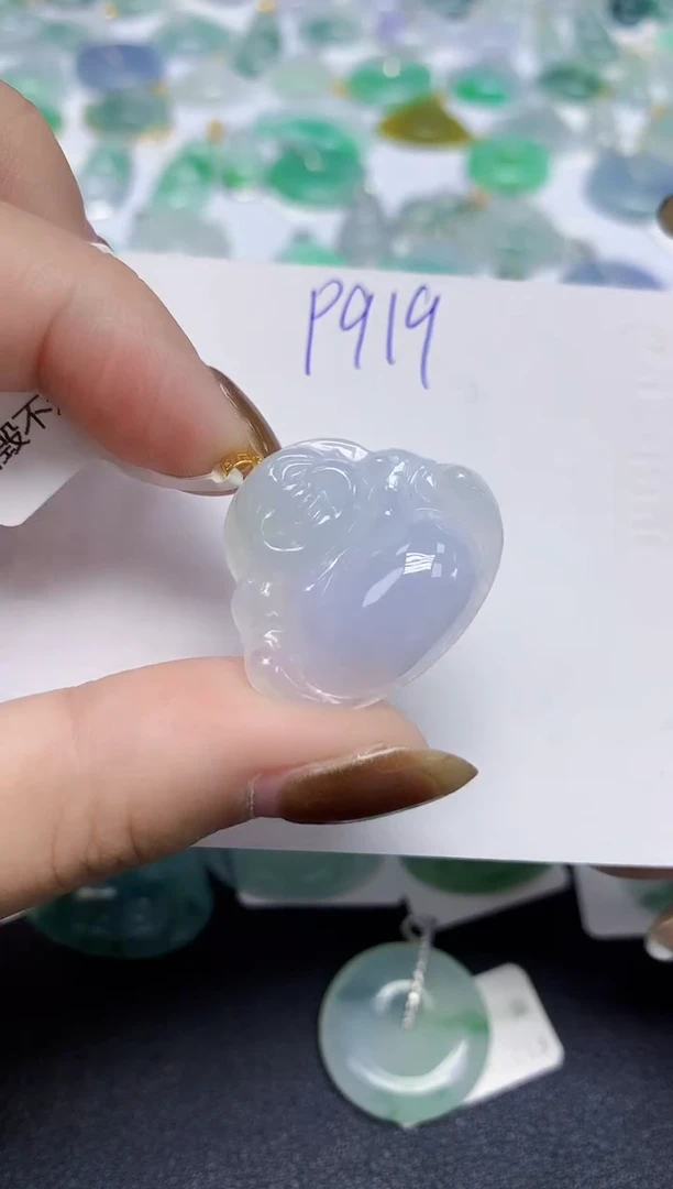 颈饰18K金镶嵌翡翠天然缅甸翡翠A货翡翠百元以上9元证书费自理