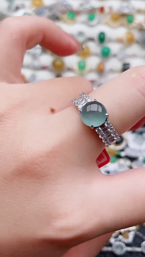 银S925镶嵌戒指翡翠72