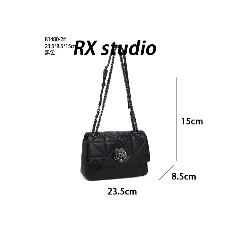 【南沙瑞熙】QYX-81480-2-黑色-轻奢小众设计感时尚百搭女士包