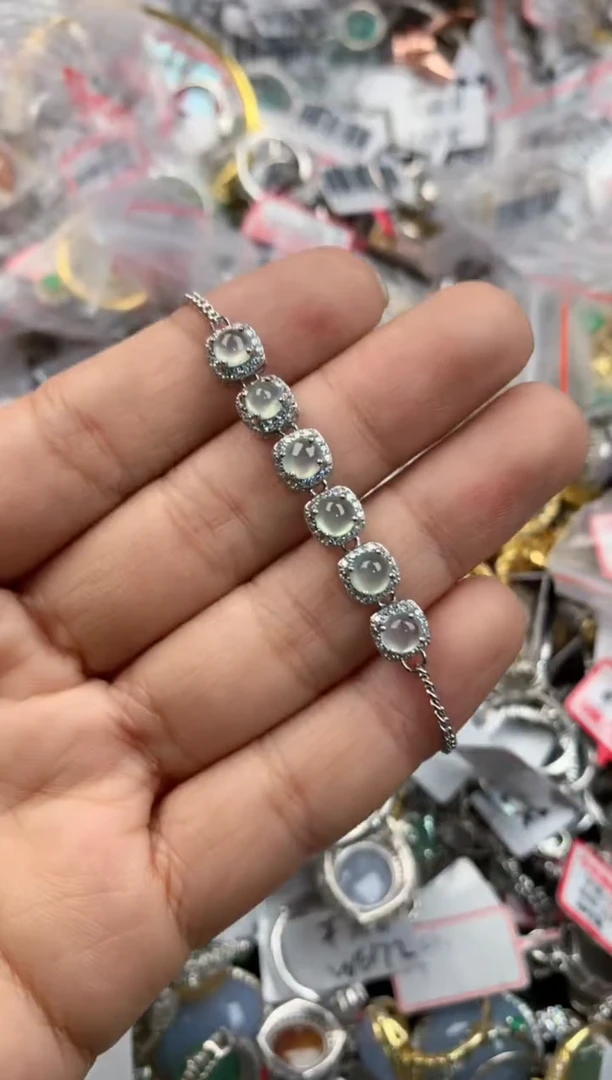 银S925镶嵌戒指翡翠2222----9