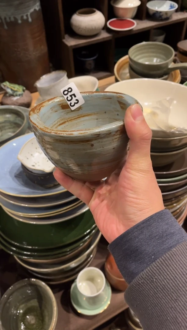 【闪购商品】瓷片853蓝麻点手工钵1个