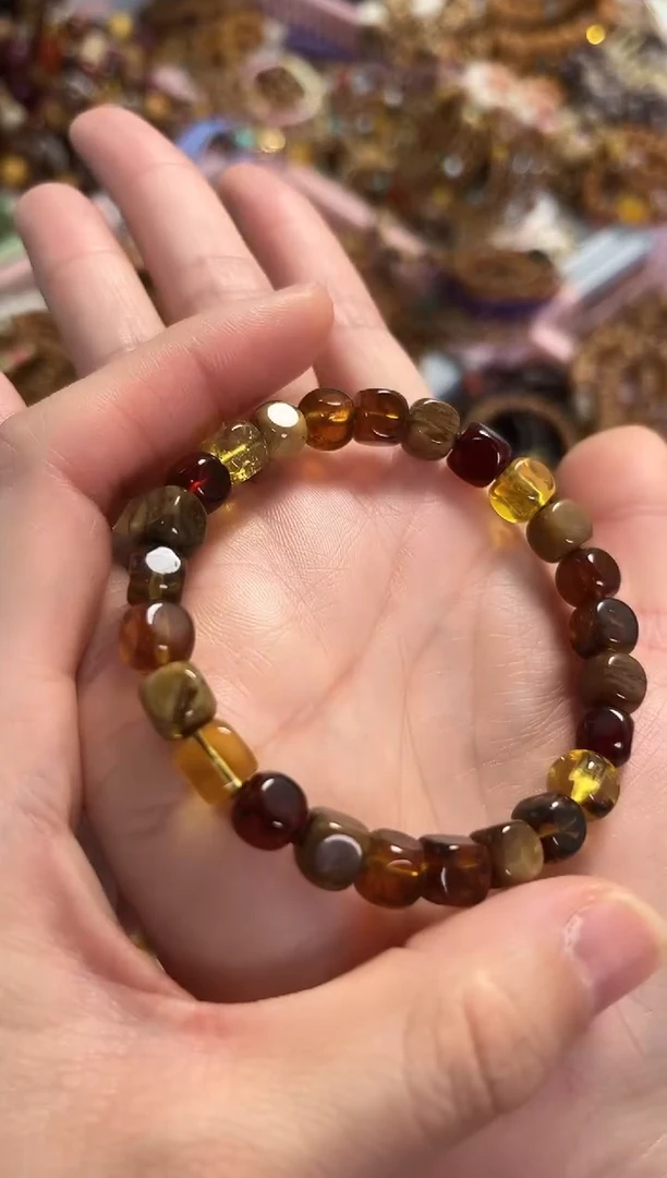 手串琥珀未镶嵌琥珀方糖手串