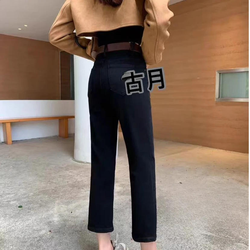 正品古月牛仔88365黑色弹力百搭烟管直筒显瘦时尚女2024春秋新款+