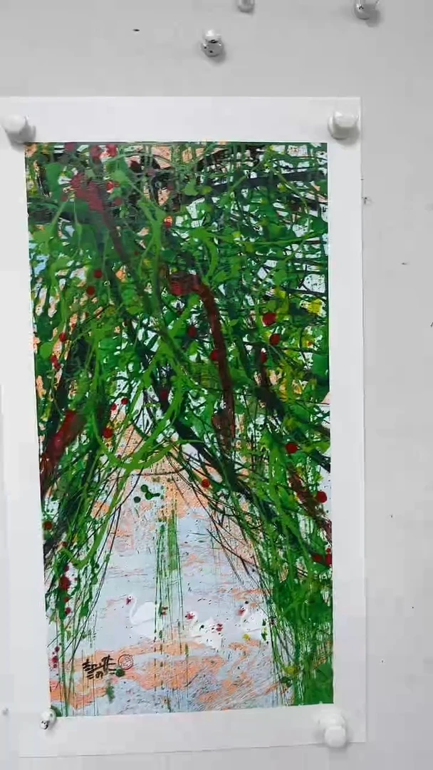 国画赵燮-2平尺-藤萝-带参展证书