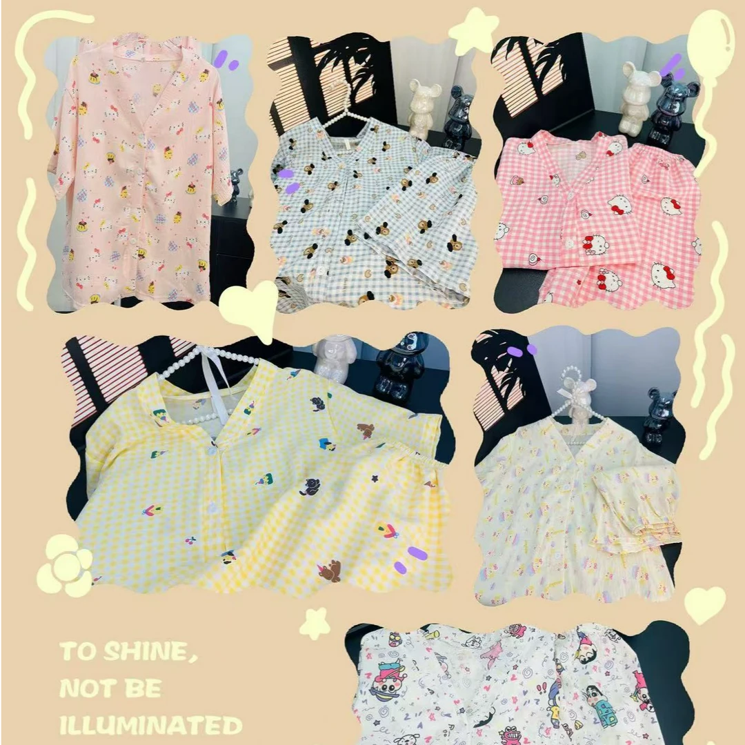 2025新款云朵棉短袖短裤睡衣套装女两件套甜美可外穿