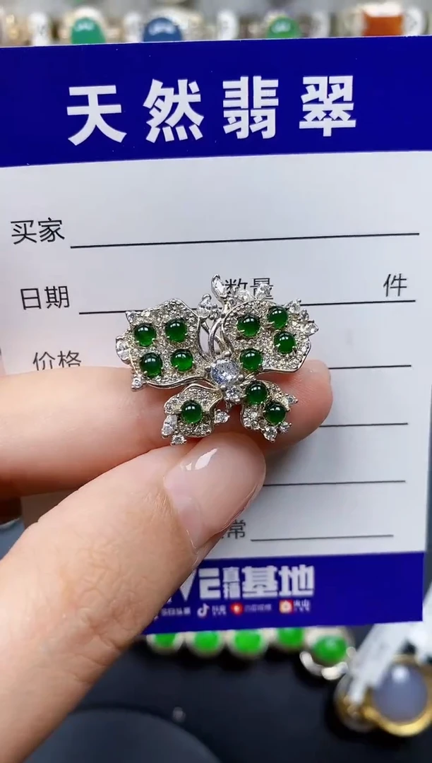 翡翠银S925镶嵌颈饰554