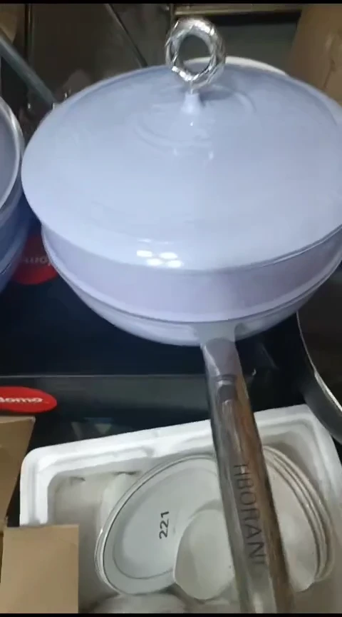 瓷钛金微瑕带笼屉炒锅