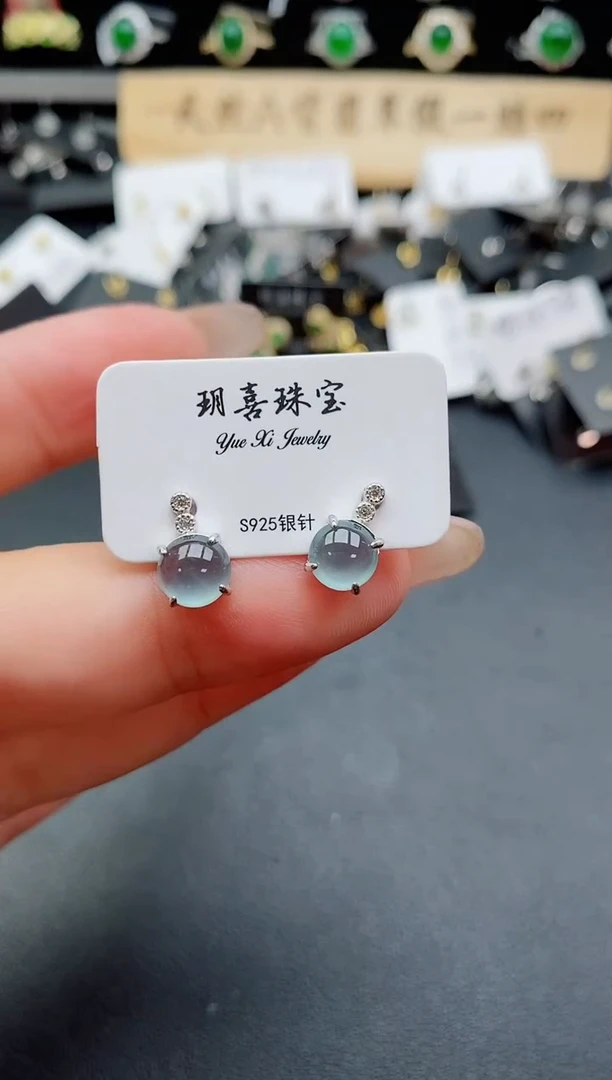 银S925镶嵌戒指翡翠1