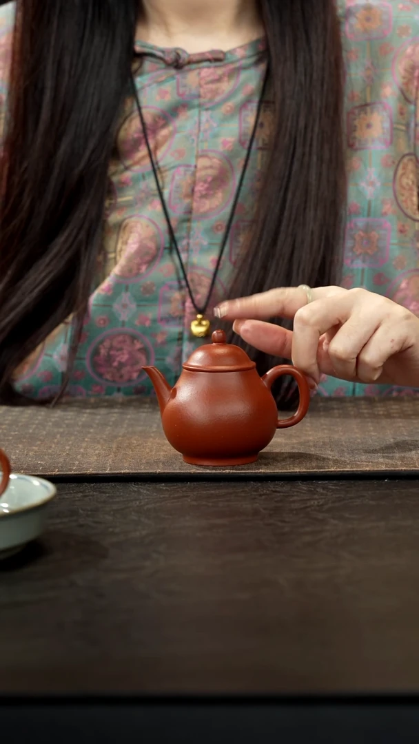 茶壶紫砂趣*多全手朱泥梨潘壶