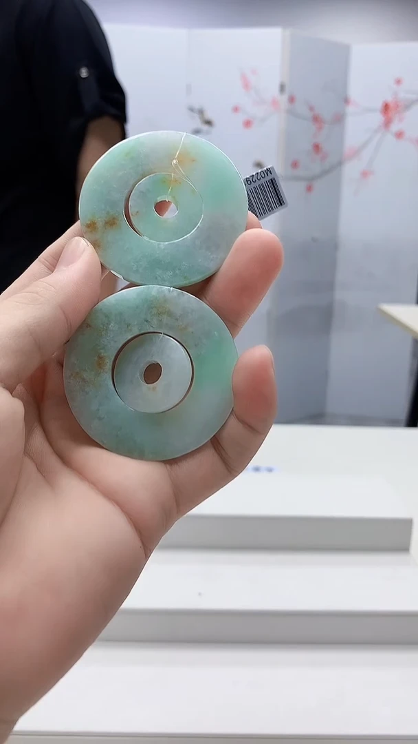 定制翡翠未镶嵌5145bb-毛货挂件一对20
