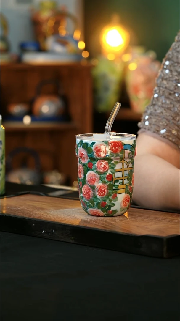 杯乐*手绘心瓷陶瓷大浮力