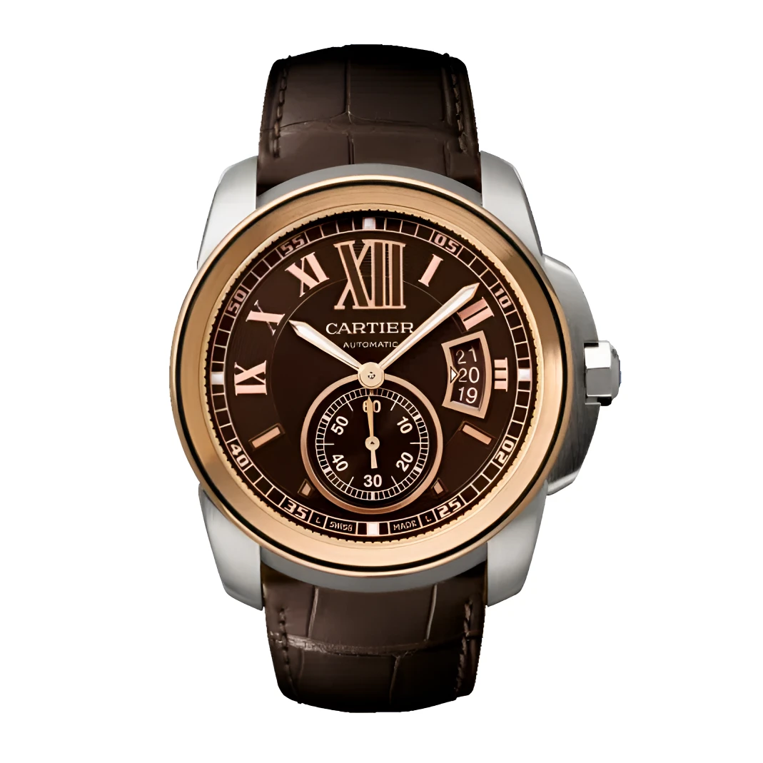 99新 Cartier/卡地亚 卡利博咖啡盘间金/W7100051/42mm男款二手表